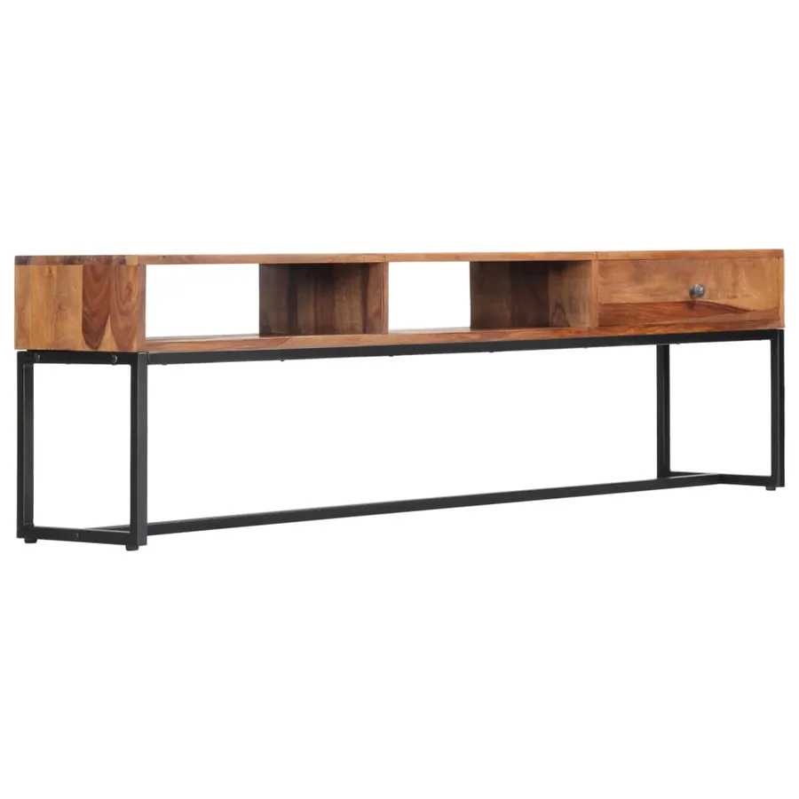Meuble TV 160x30x45 cm Bois de Sesham massif - 9