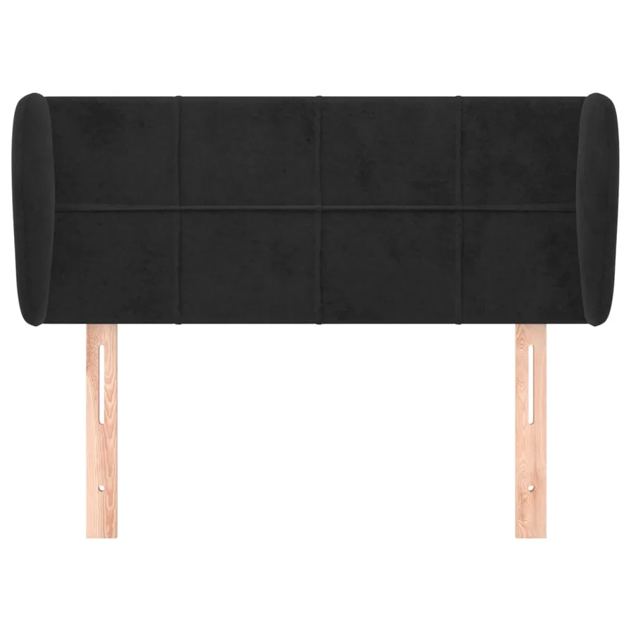 Tête de lit avec oreilles Noir 93x23x78/88 cm Velours - 3