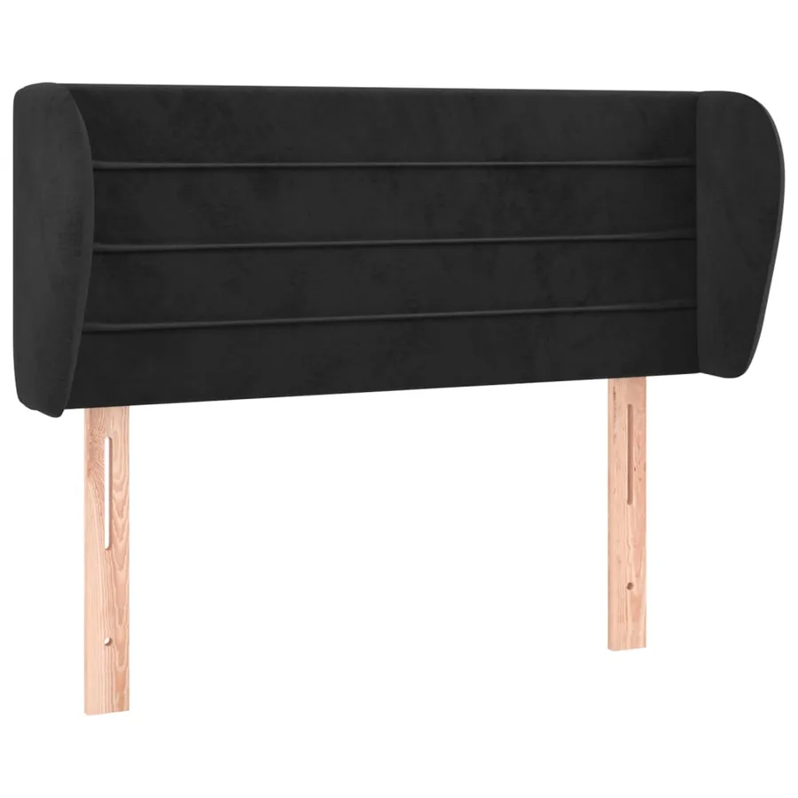 Tête de lit avec oreilles Noir 93x23x78/88 cm Velours - 2