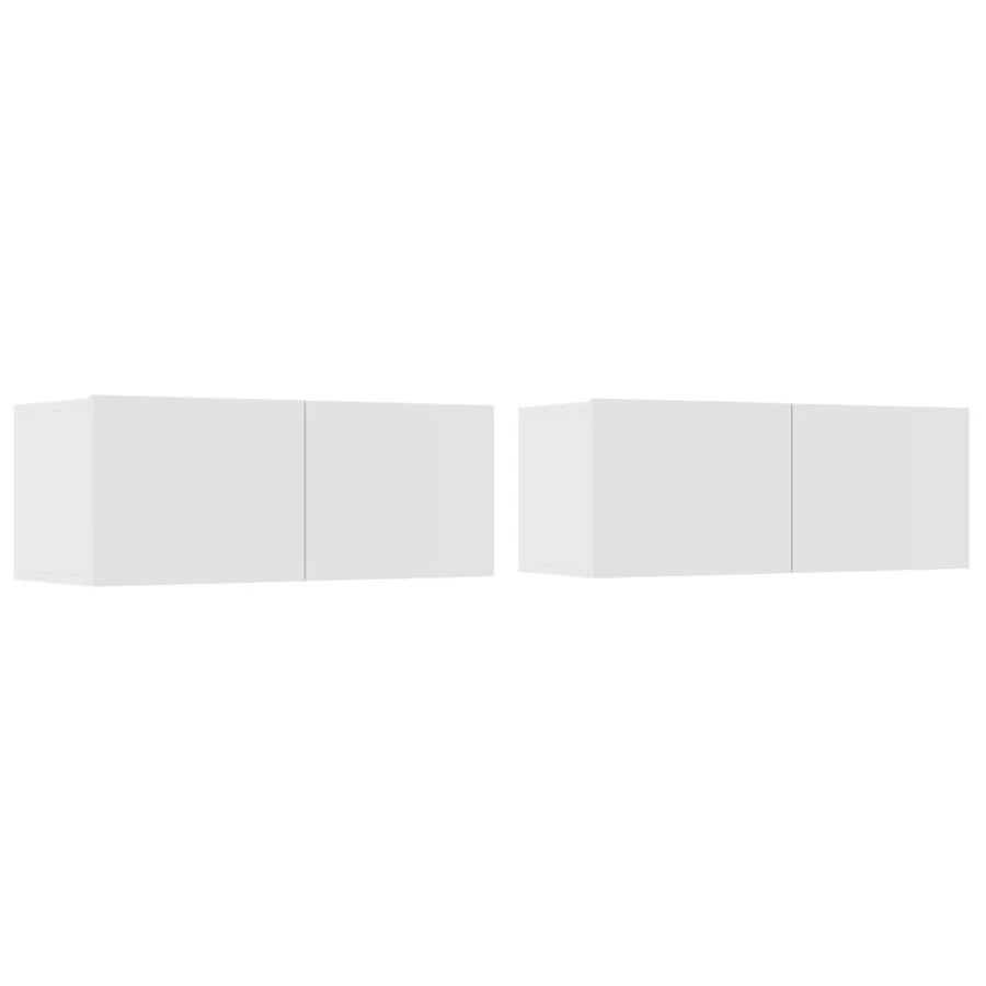 Ensemble de meubles TV 4 pcs Blanc Bois d'ingénierie - 3