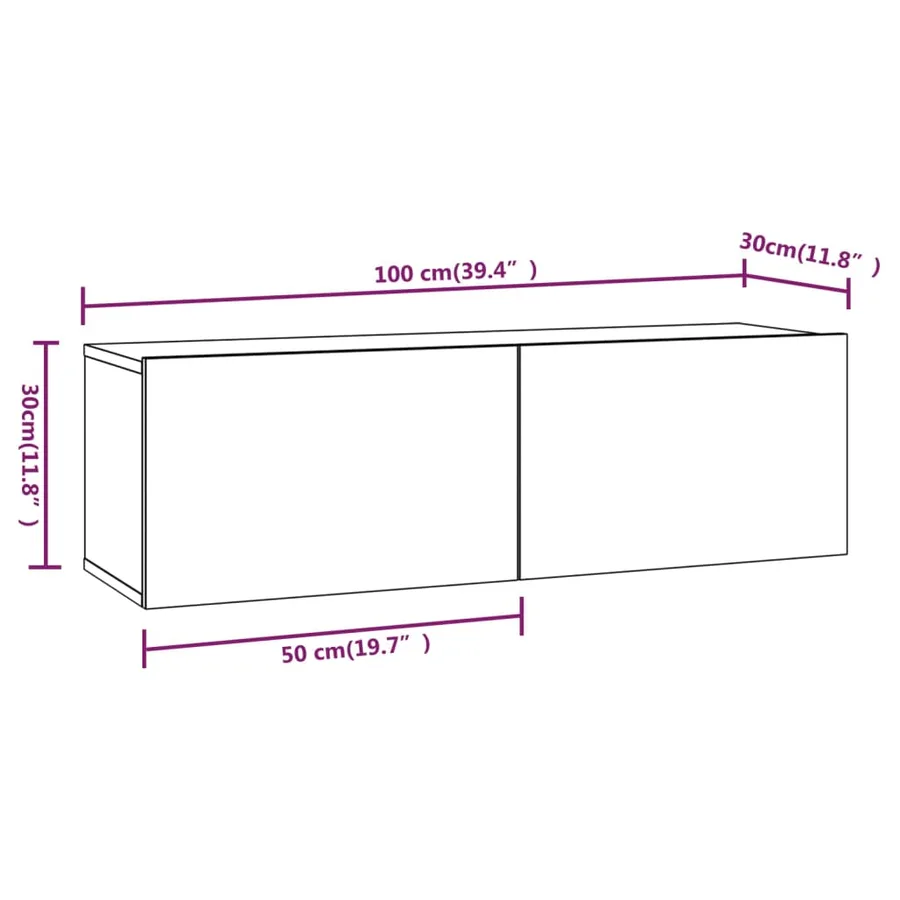 Ensemble de meubles TV 4 pcs Blanc Bois d'ingénierie - 8