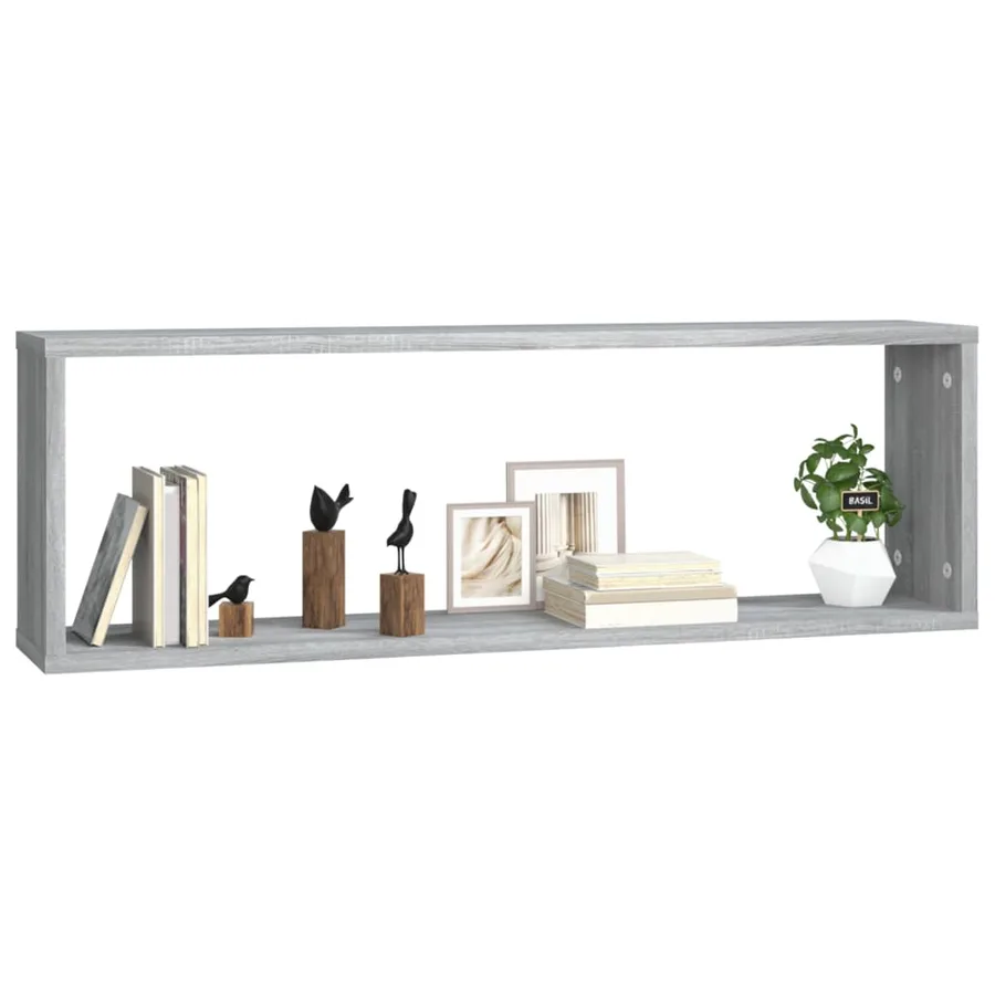 Étagères murales cubiques 4 pcs Sonoma gris 80x15x26,5 cm - 3