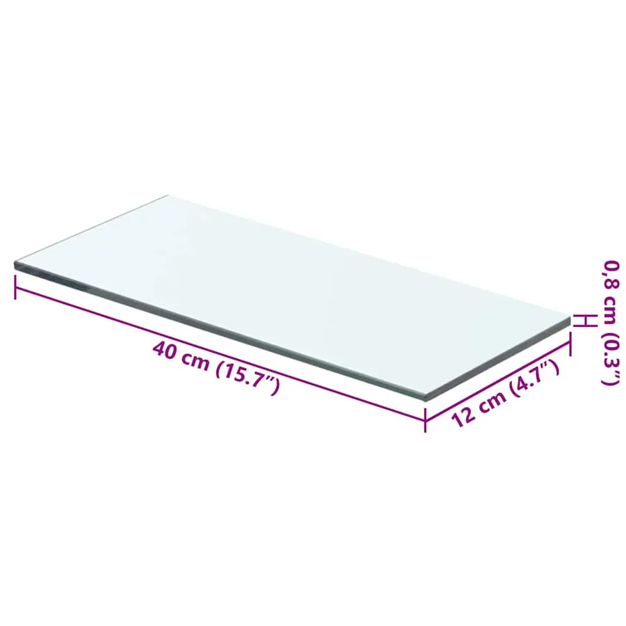Panneaux d'étagère 2 pcs Verre Transparent 40 x 12 cm - 4