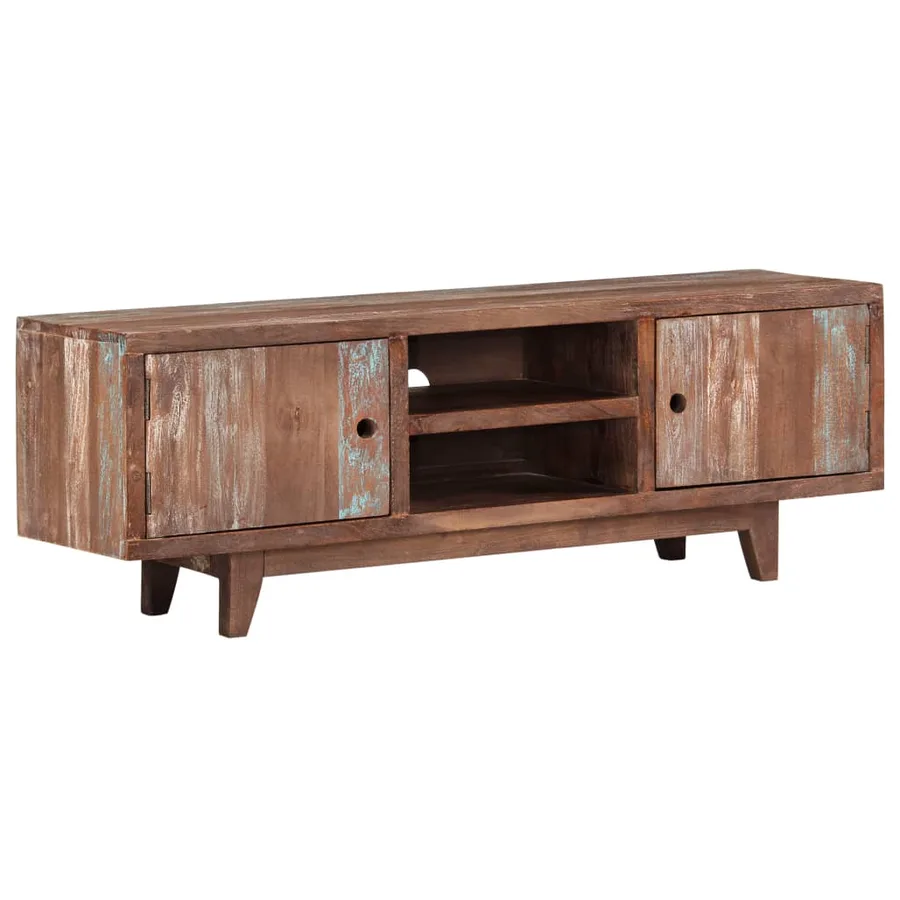 Meuble TV Bois d'acacia massif Vintage 118 x 30 x 40 cm - 11