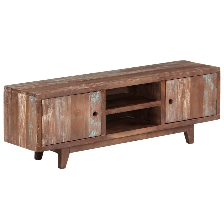 Meuble TV Bois d'acacia massif Vintage 118 x 30 x 40 cm - 14