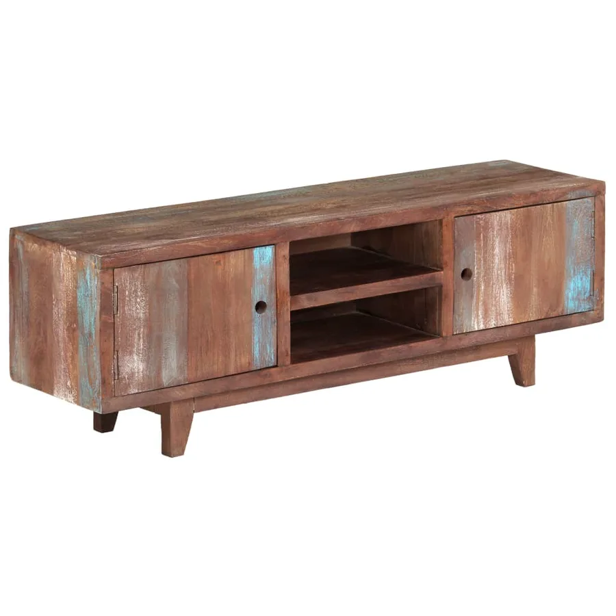 Meuble TV Bois d'acacia massif Vintage 118 x 30 x 40 cm - 16