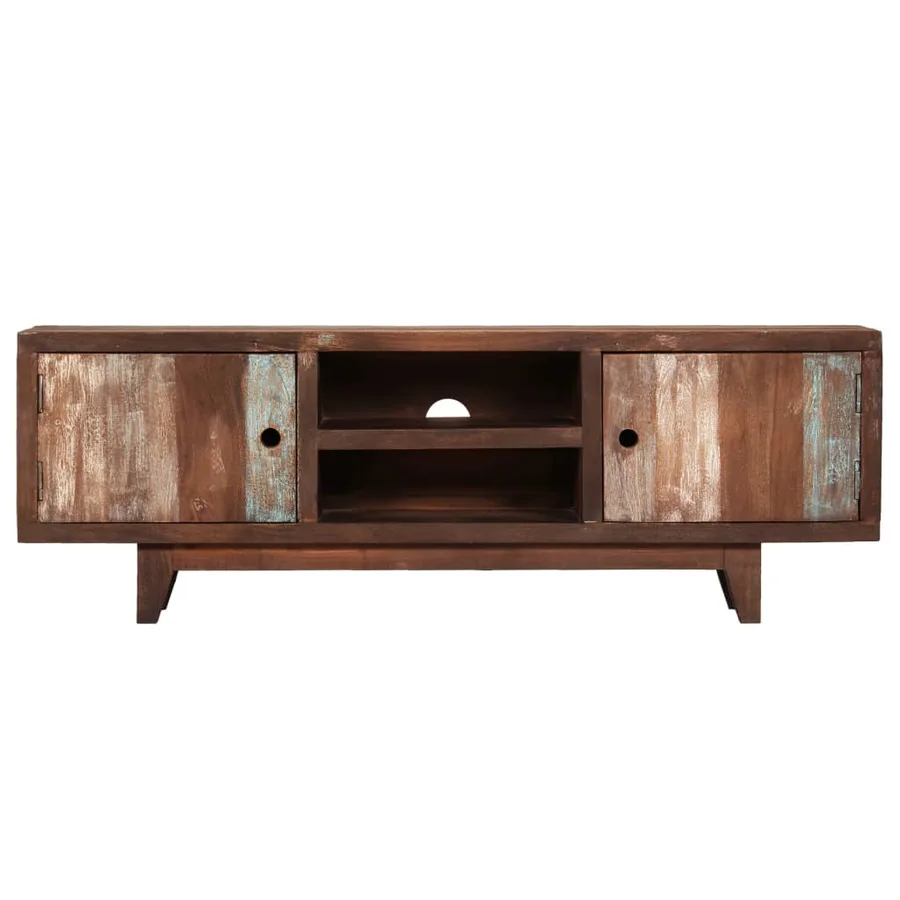 Meuble TV Bois d'acacia massif Vintage 118 x 30 x 40 cm - 2