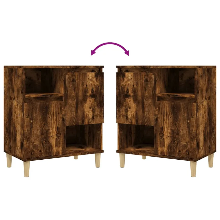 Buffets 3 pcs chêne fumé 60x35x70 cm bois d'ingénierie - 7
