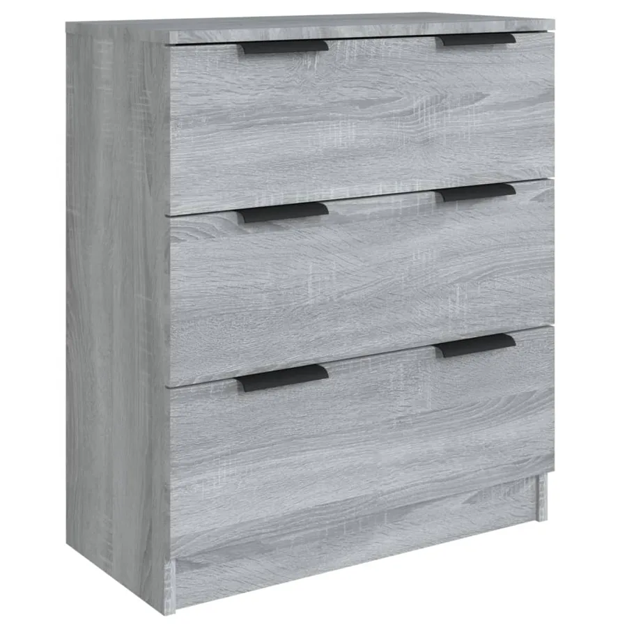 Buffets 3 pcs Sonoma gris Bois d'ingénierie - 4