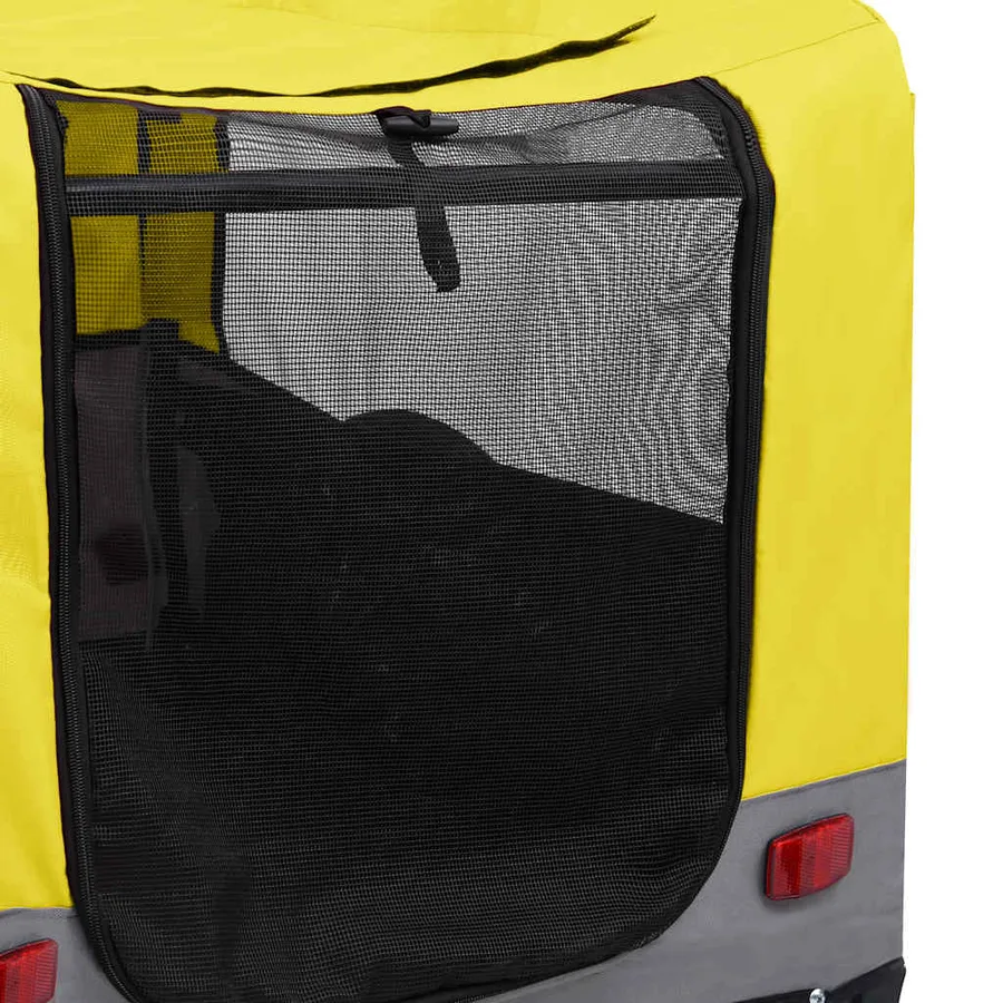 Remorque de vélo pour chiens et poussette 2-en-1 jaune et gris - 8