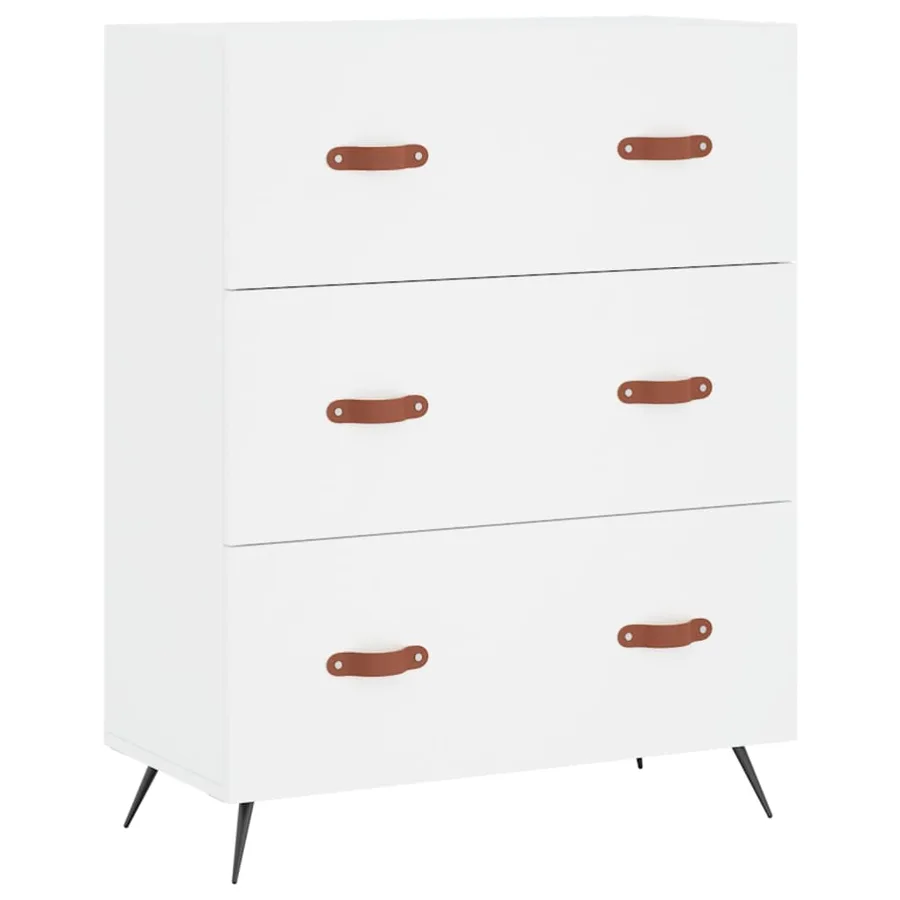 Buffet haut Blanc 69,5x34x180 cm Bois d'ingénierie - 6