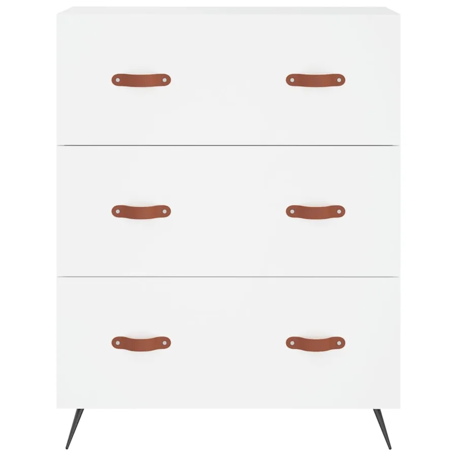Buffet haut Blanc 69,5x34x180 cm Bois d'ingénierie - 7