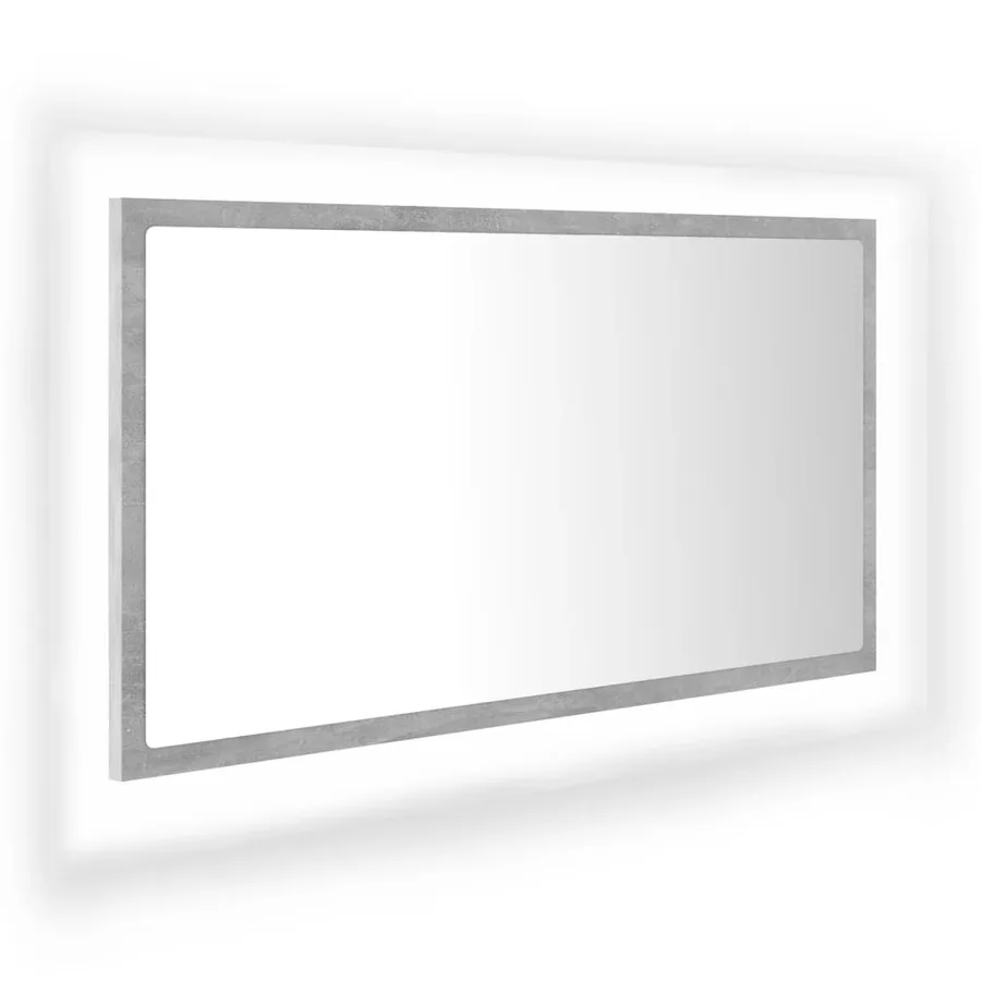 Miroir à LED de salle de bain Gris béton 80x8,5x37 cm Acrylique - 2