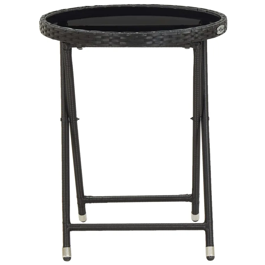 Ensemble de bistro de jardin 3 pcs poly rotin et verre trempé - 10