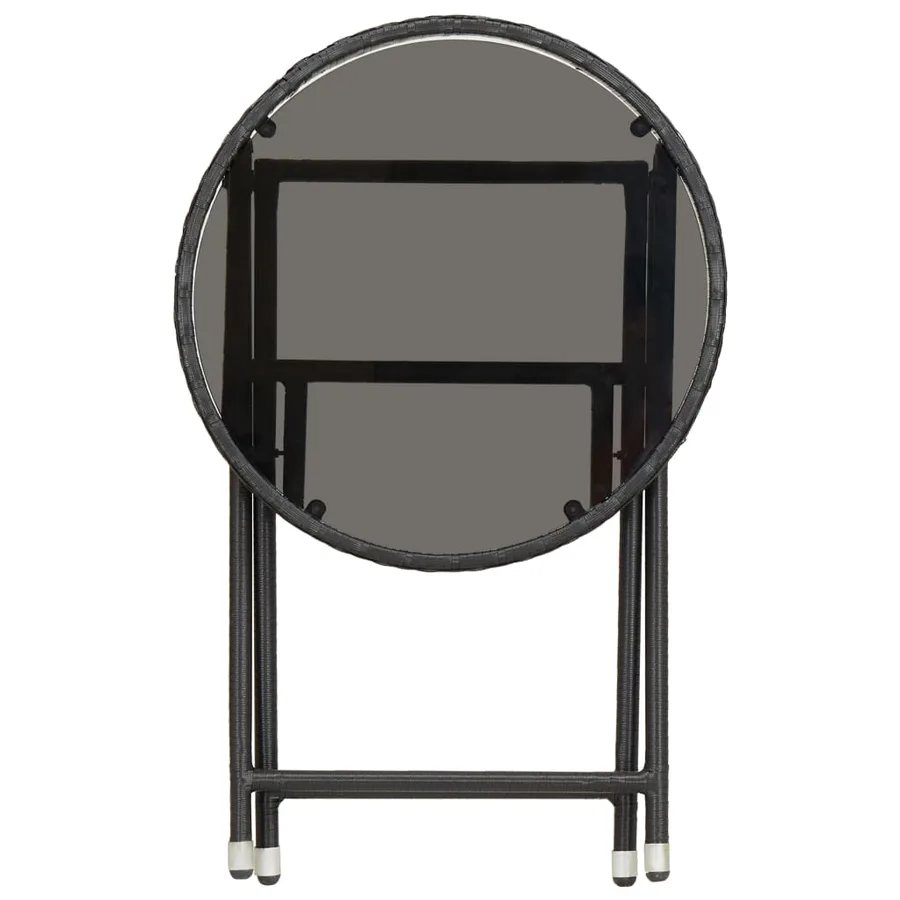 Ensemble de bistro de jardin 3 pcs poly rotin et verre trempé - 12