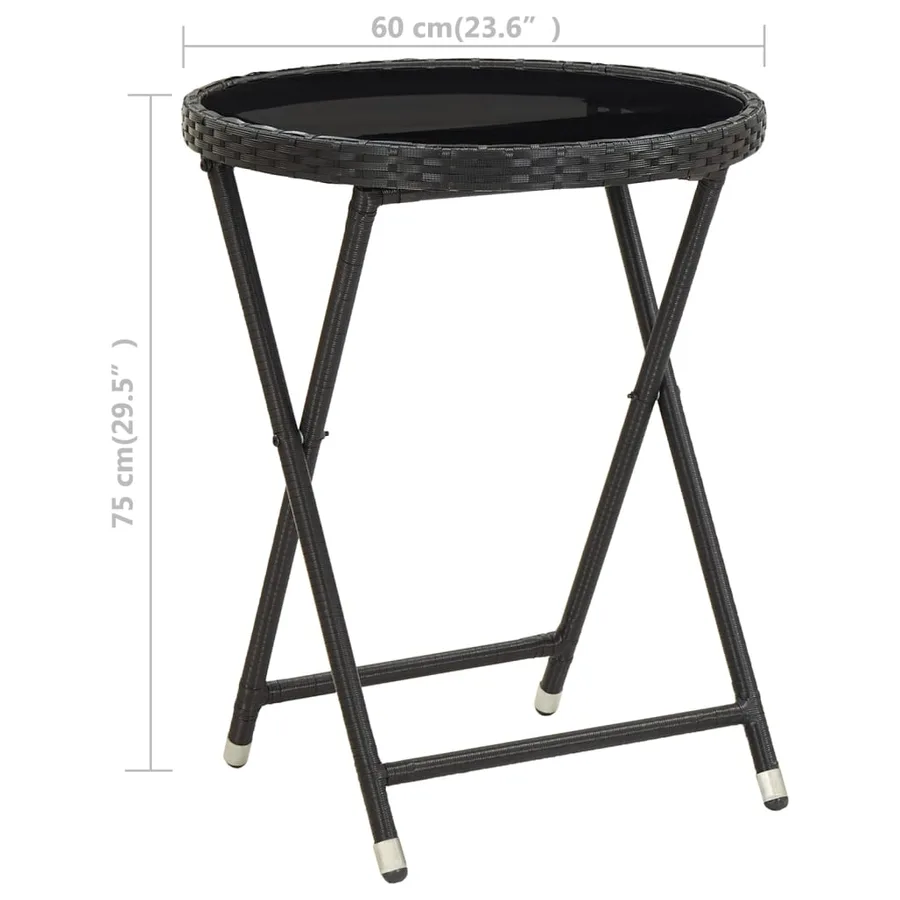 Ensemble de bistro de jardin 3 pcs poly rotin et verre trempé - 15