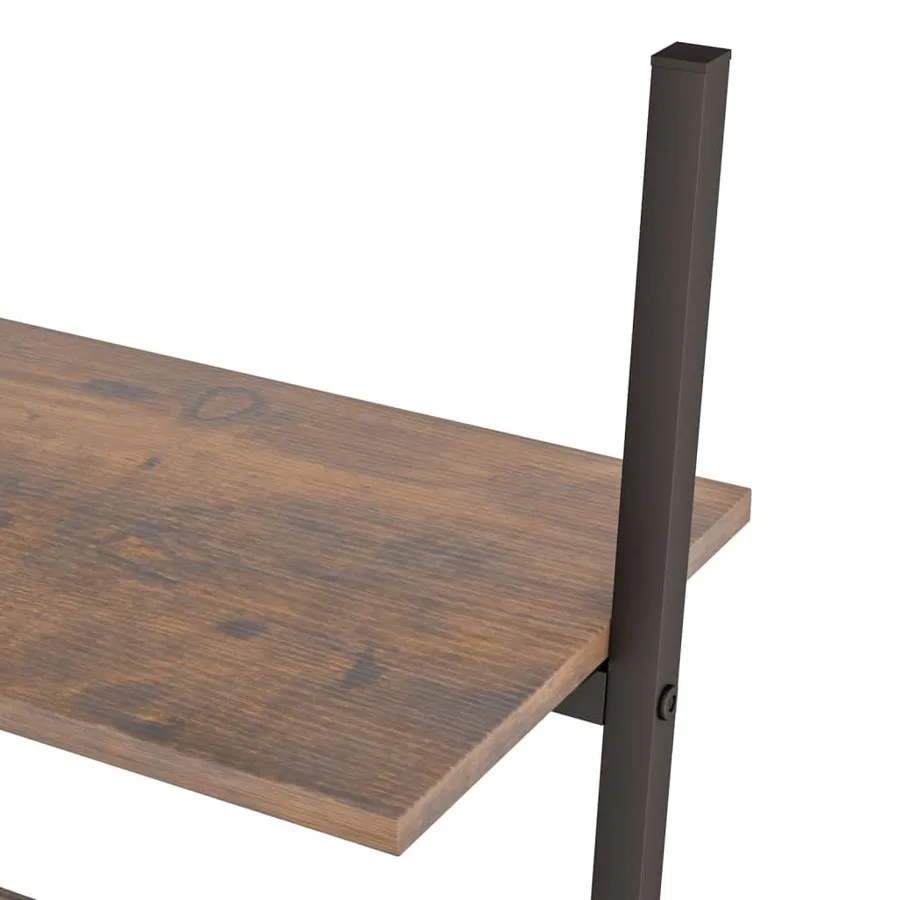 Étagère inclinée à 4 niveaux Marron foncé et noir 64x34x150,5cm - 7