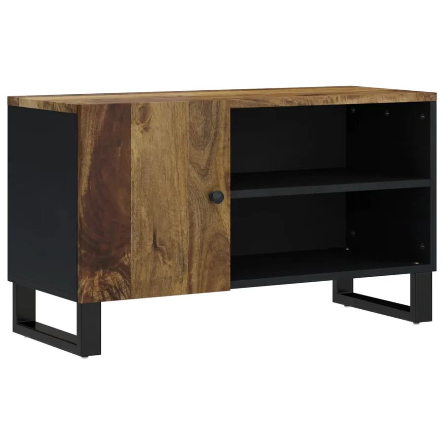 Meuble TV 80x33x46 cm bois de manguier et d'ingénierie - 11