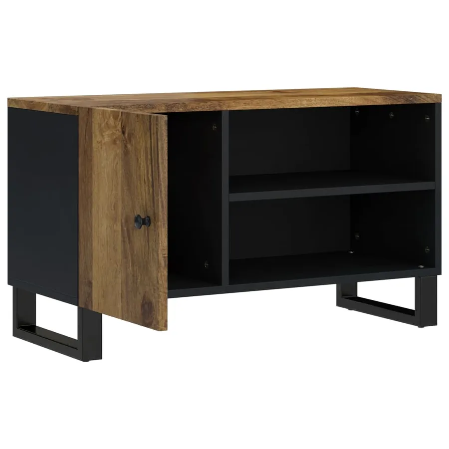 Meuble TV 80x33x46 cm bois de manguier et d'ingénierie - 3