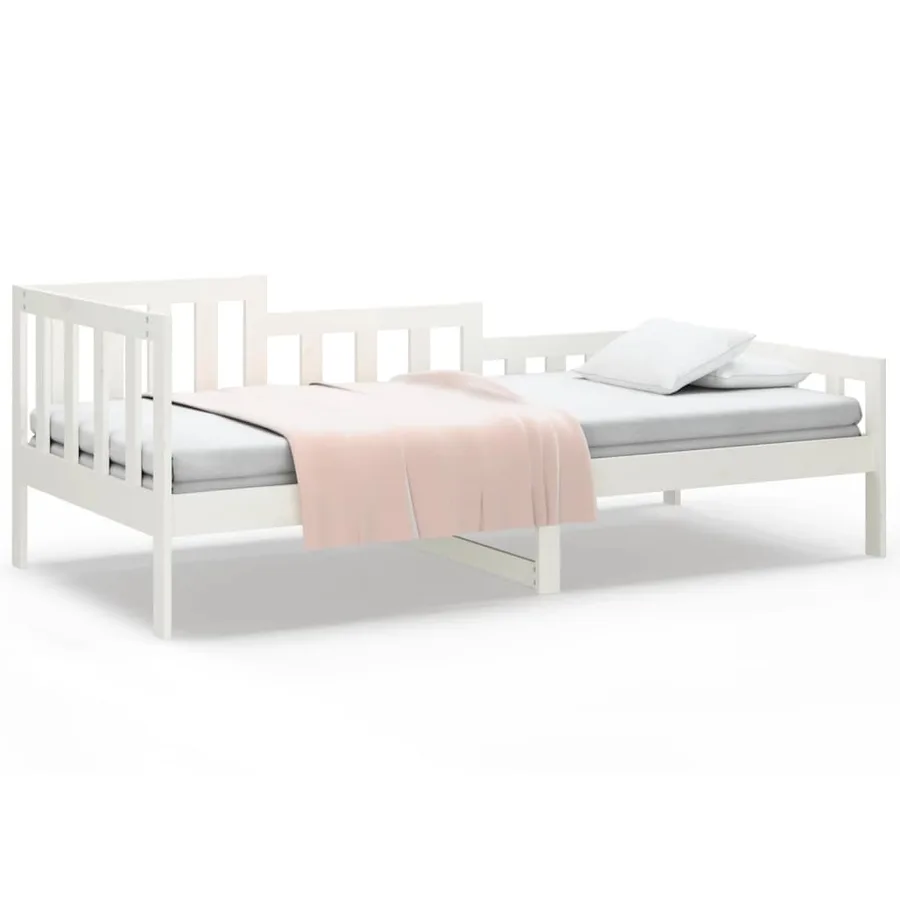 Lit de jour sans matelas blanc 90x200 cm bois de pin massif - 2