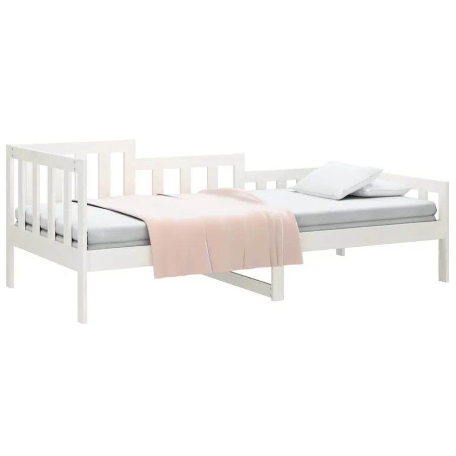 Lit de jour sans matelas blanc 90x200 cm bois de pin massif - 3