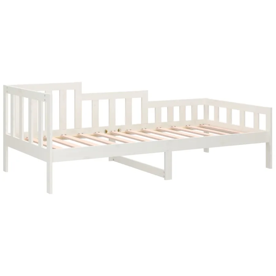 Lit de jour sans matelas blanc 90x200 cm bois de pin massif - 7