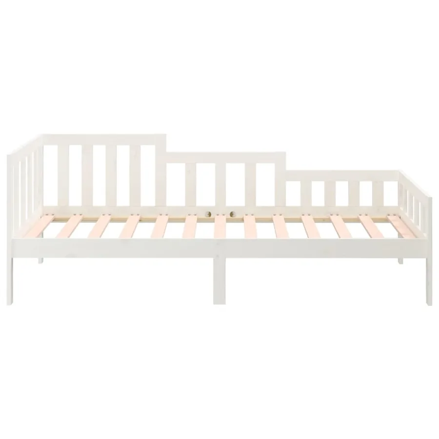 Lit de jour sans matelas blanc 90x200 cm bois de pin massif - 8