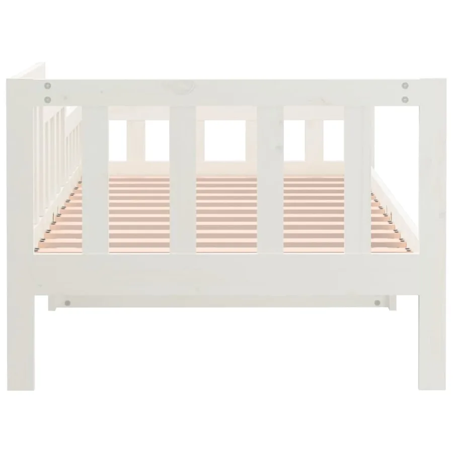 Lit de jour sans matelas blanc 90x200 cm bois de pin massif - 9