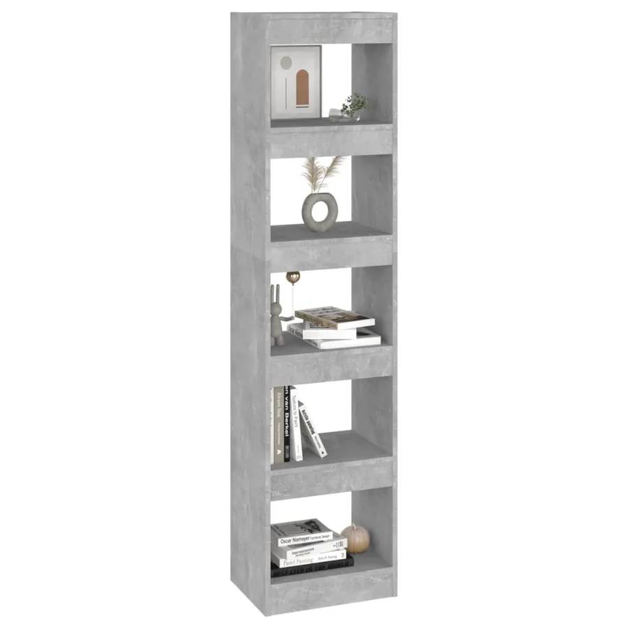 Bibliothèque/Séparateur de pièce Gris béton 40x30x166 cm - 5