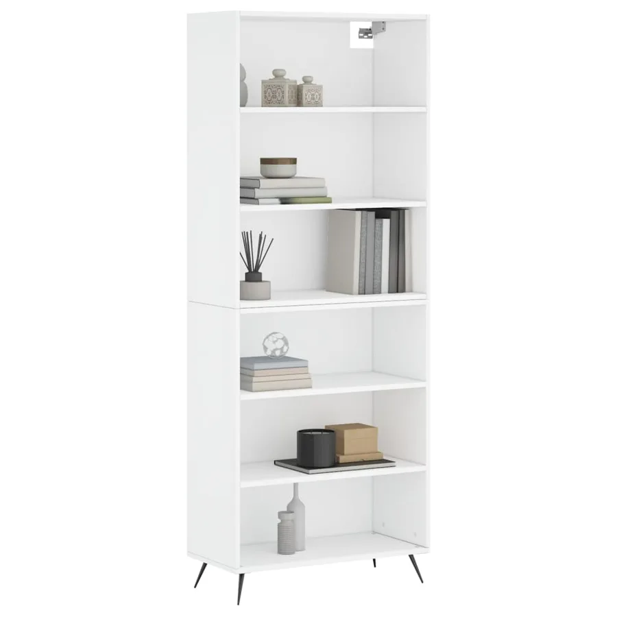 Buffet blanc 69,5x32,5x180 cm bois d'ingénierie - 9