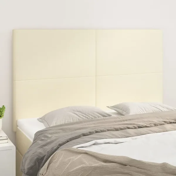 Tête de lit Crème 144x5x118/128 cm Similicuir