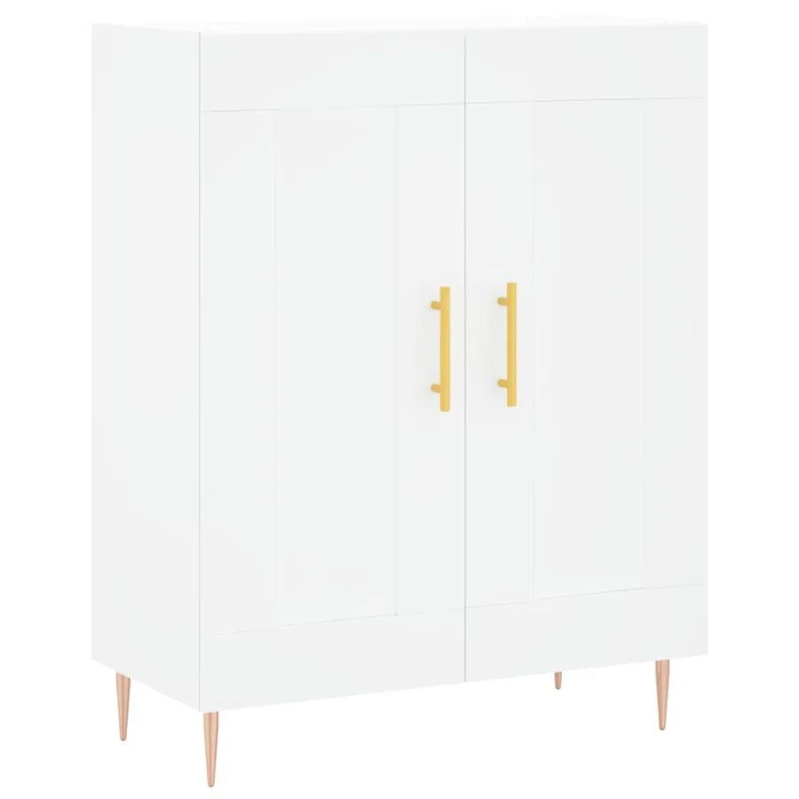 Buffet haut Blanc 69,5x34x180 cm Bois d'ingénierie - 7