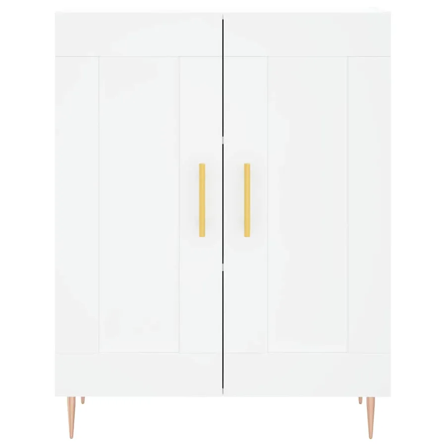 Buffet haut Blanc 69,5x34x180 cm Bois d'ingénierie - 8