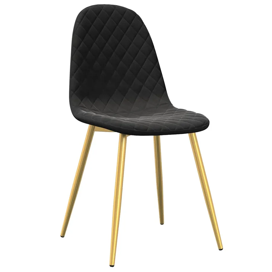 Chaises à manger lot de 4 Noir Velours - 3