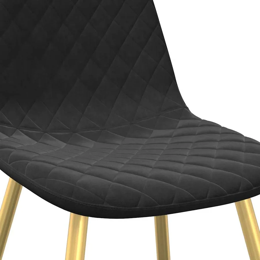 Chaises à manger lot de 4 Noir Velours - 7