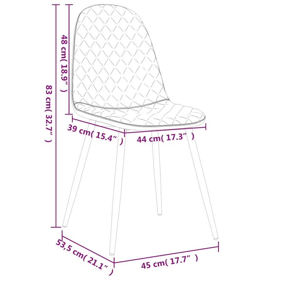 Chaises à manger lot de 4 Noir Velours - 9