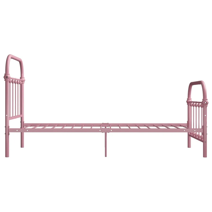 Cadre de lit sans matelas rose métal 100x200 cm - 3