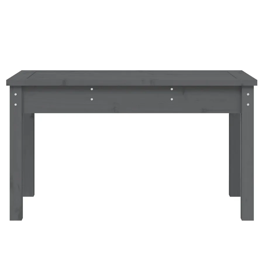 Banc de jardin gris 80x44x45 cm bois massif de pin - 4