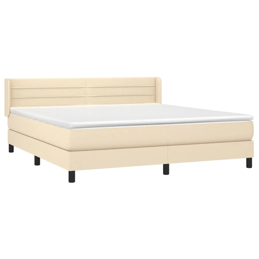 Sommier à lattes de lit avec matelas Crème 180x200 cm Tissu - 3