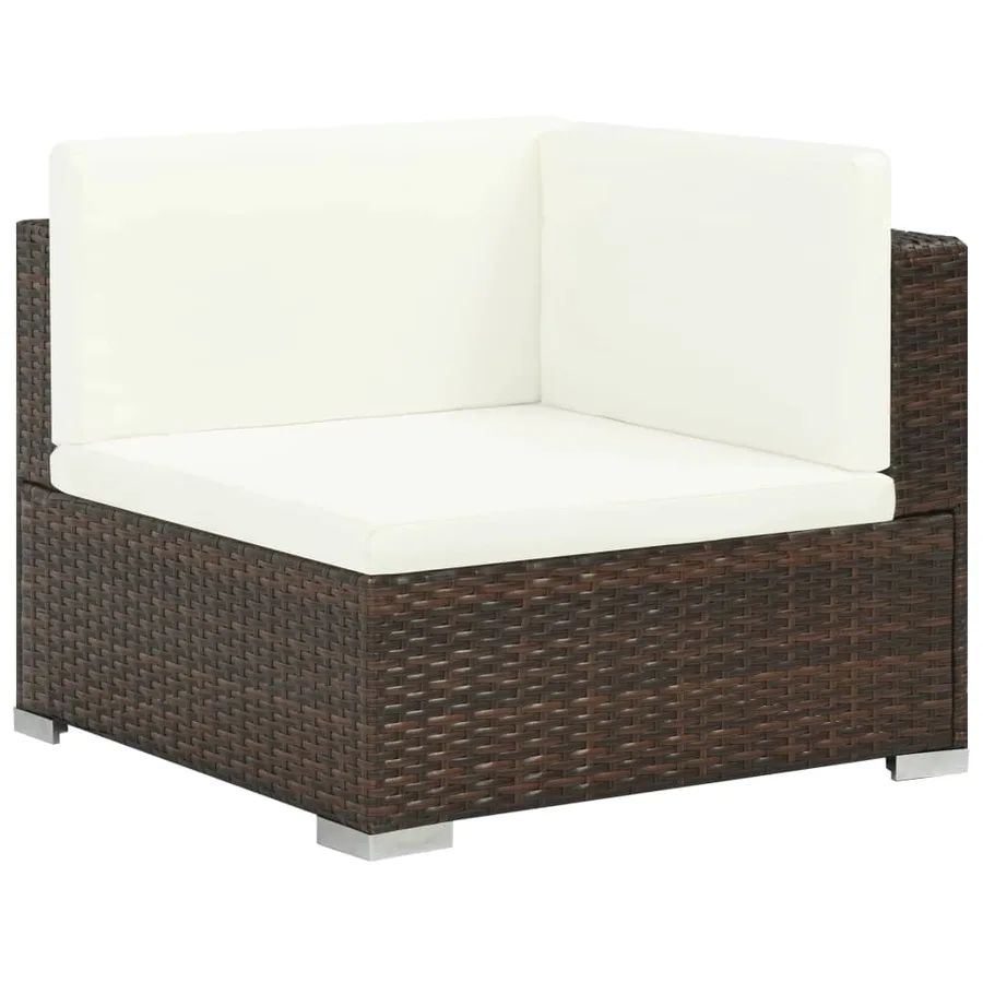 Salon de jardin 7 pcs avec coussins Résine tressée Marron - 2