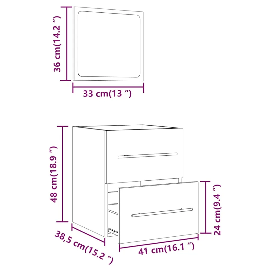 Armoire de salle de bain avec miroir Blanc 41x38,5x48 cm - 10