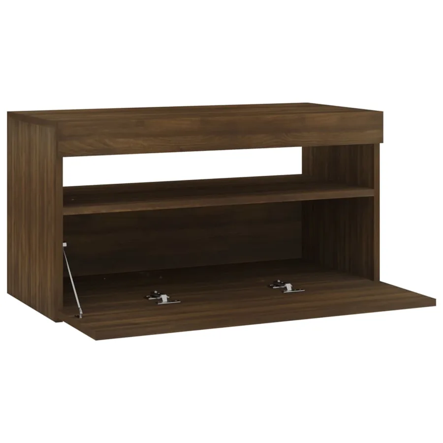Meuble TV avec lumières LED Chêne marron 75x35x40 cm - 7