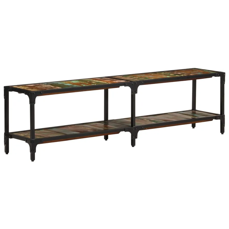 Meuble TV 150x30x41 cm bois massif de récupération - 3