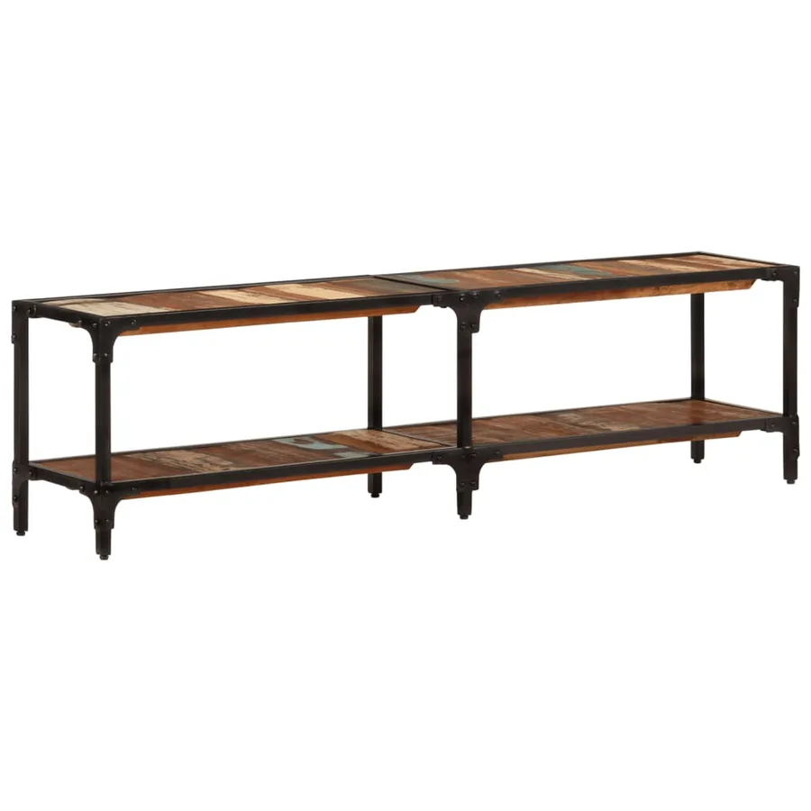 Meuble TV 150x30x41 cm bois massif de récupération - 5