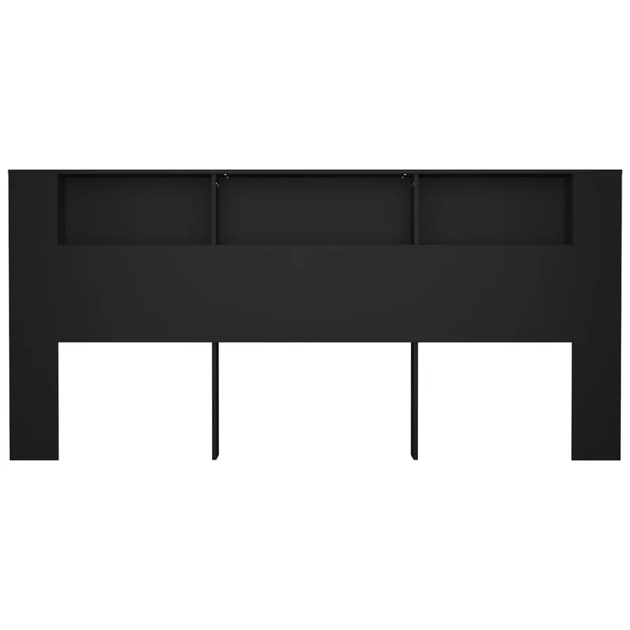 Armoire de tête de lit Noir 220x18,5x104,5 cm - 4