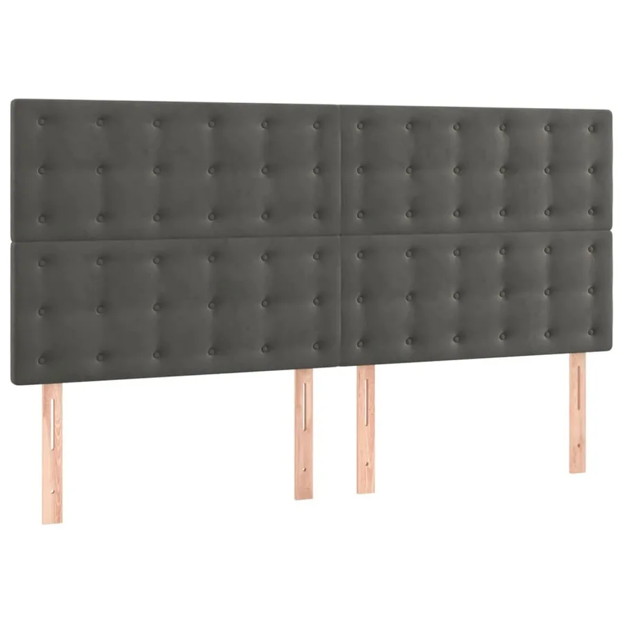 Sommier à lattes de lit et matelas Gris foncé 180x200cm Velours - 5