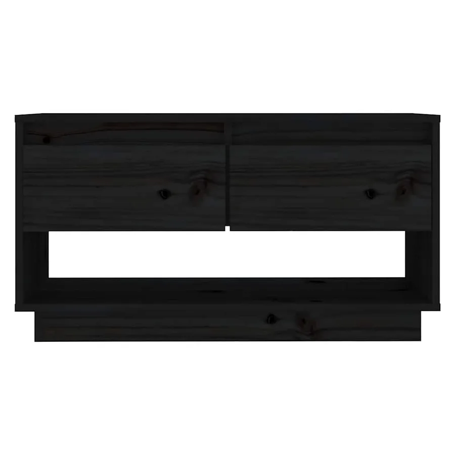 Meuble TV Noir 74x34x40 cm Bois de pin massif - 3