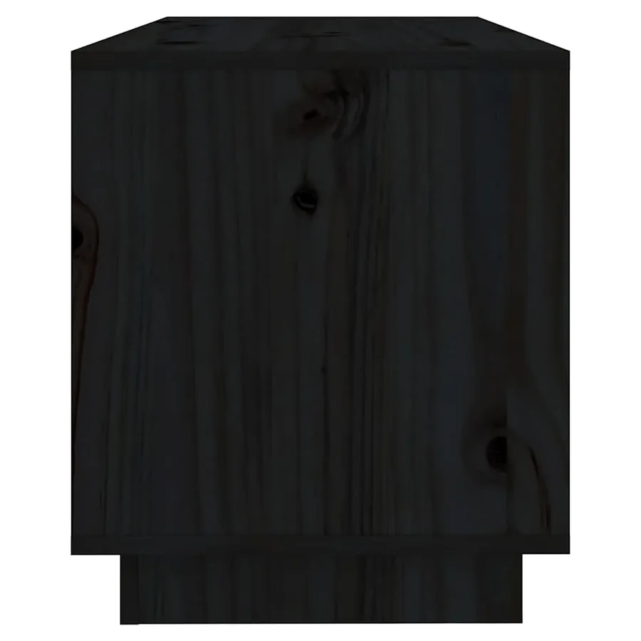 Meuble TV Noir 74x34x40 cm Bois de pin massif - 5