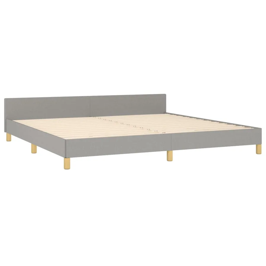 Cadre de lit sans matelas gris clair 200x200 cm tissu - 5