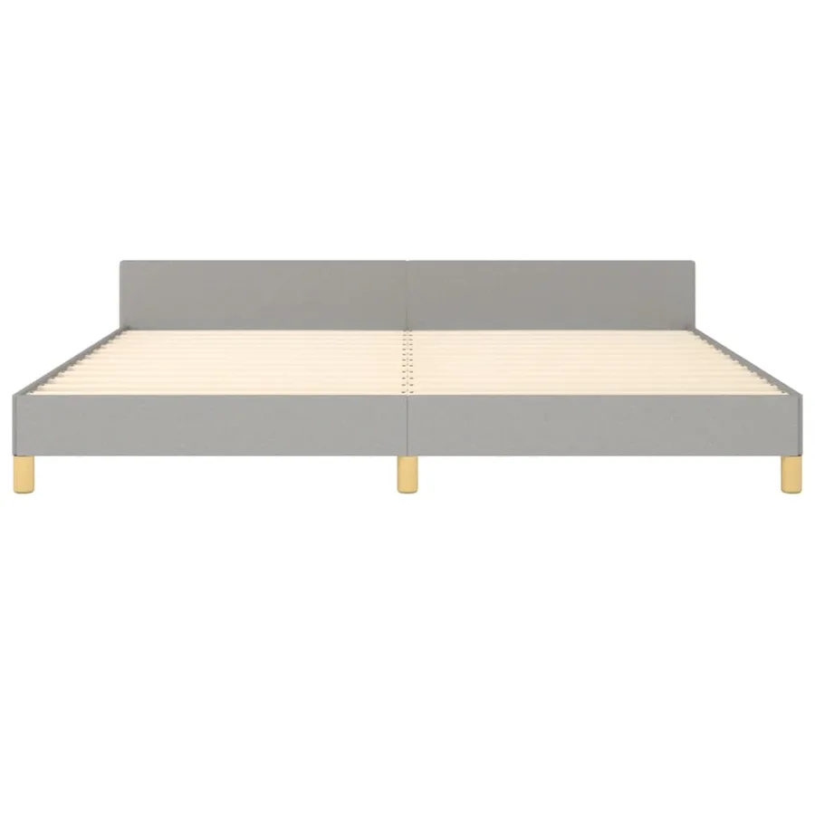 Cadre de lit sans matelas gris clair 200x200 cm tissu - 6